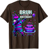 Llama Pinata Birthday Family Decorations Bruh Its My Birthday Llama Pinata Boy Girl Family Party Bday T-Shirt - Brown