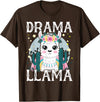 Llama Lover Gift Co. Drama Llama for Kids T-Shirt - Brown