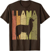 Alpaca Llama Vintage Llama Farming Designs. Llama Vintage Alpaca Llama Lover Retro Alpaca Farmer T-Shirt - Brown