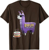 Llama Pinata Birthday Clothing Family Party Bruh Its My Birthday Llama Pinata Boy Girl Family Party Bday T-Shirt - Brown
