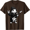 Cute Easter Bunny Rabbit Rock Guitar Music Player Animal T-Shirt in Brown