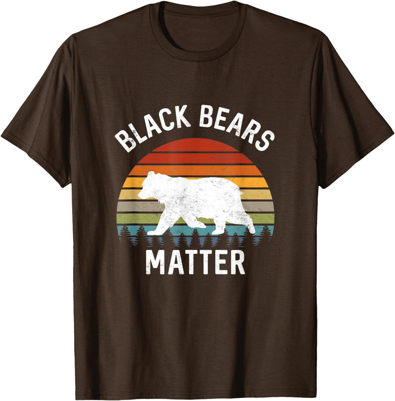 Save The Black Bear Camping Gear Black Bears Matter Animal lover Of Nature Outdoors Camping T-Shirt - Brown