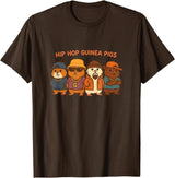 Cute Guinea Pig Gifts and Designs Hip Hop Guinea Pigs T-Shirt - Brown
