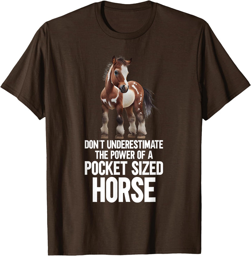 Funny Miniature Horses Gifts Miniature Horse Mini Horse Pet Tiny Horse Lover Pony T-Shirt - Brown