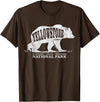Vintage Yellowstone Retro Tees Tanks Tops Grizzly Bear Yellowstone National Park Est. 1872 T-Shirt - Brown