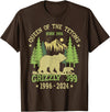 Vintage National Park Outfits Bear Lovers Apparel. Queen Of The Tetons Grizzly 399 National Park 1996-2024 T-Shirt - Brown