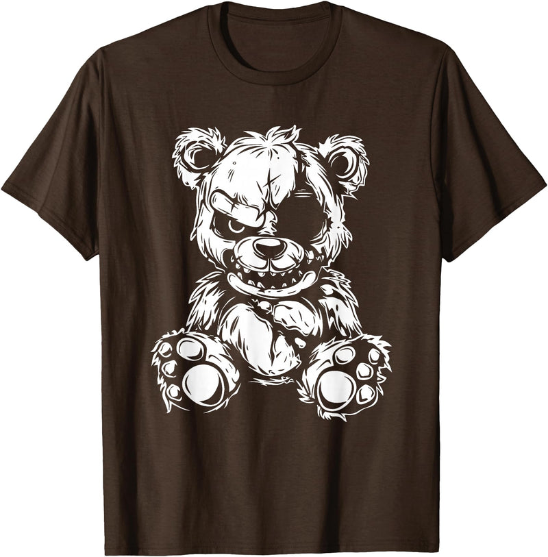 Halloween Killer Teddy Bear Horror Teddy Bear T-Shirt, Small, Black - Brown