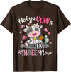 Holy Cow I'm Three 3 3rd Birthday Boy Girl Kids Holy Cow I'm Three 3 Years Old 3rd Birthday Boy Girl T-Shirt - Brown