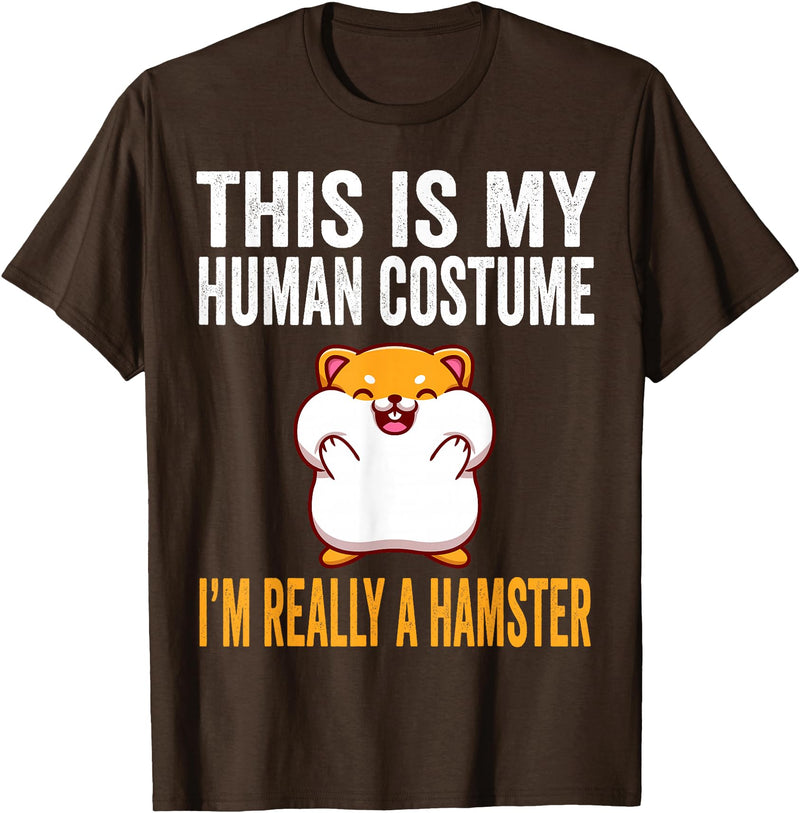 This is My Human Costume I'm Really A Hamster Halloween Kids T-Shirt - Brown