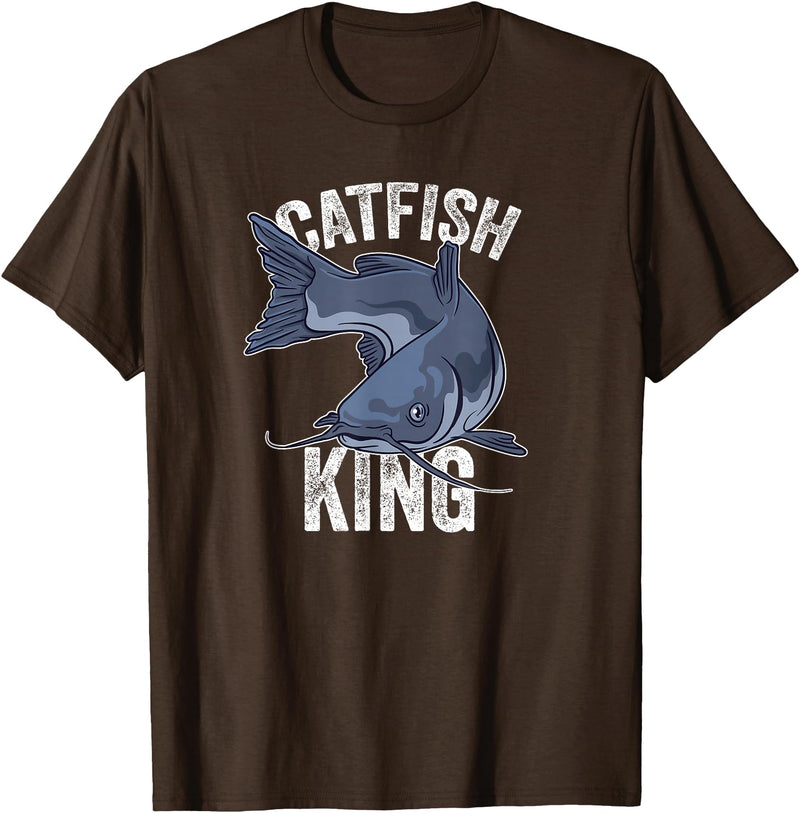 Catfish Gifts Catfish King Catfish Fishing T-Shirt - Brown