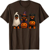 Halloween Shirt With Dogs Dog Ghost Shirt, Cute Halloween Rottweiler Ghost Dog Mom T-Shirt - Brown