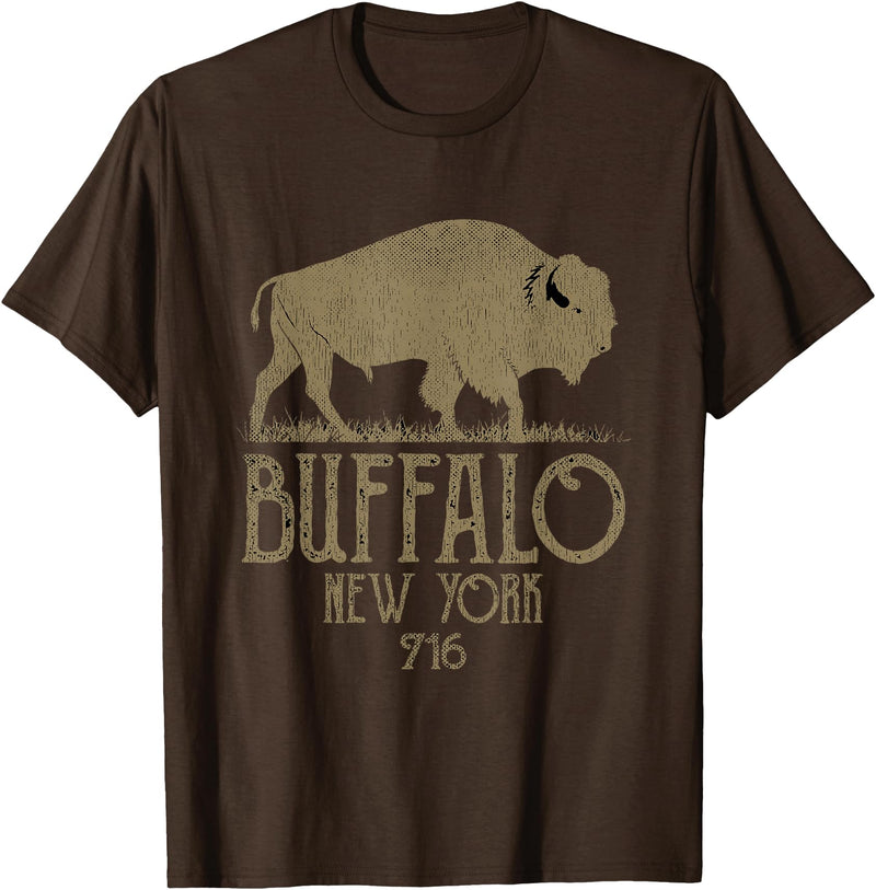 B-LO WNY Gift Ideas Buffalo NY Stuff Merch BFLO WNY Clothing Area Code 716 Buffalo New York T-Shirt - Brown