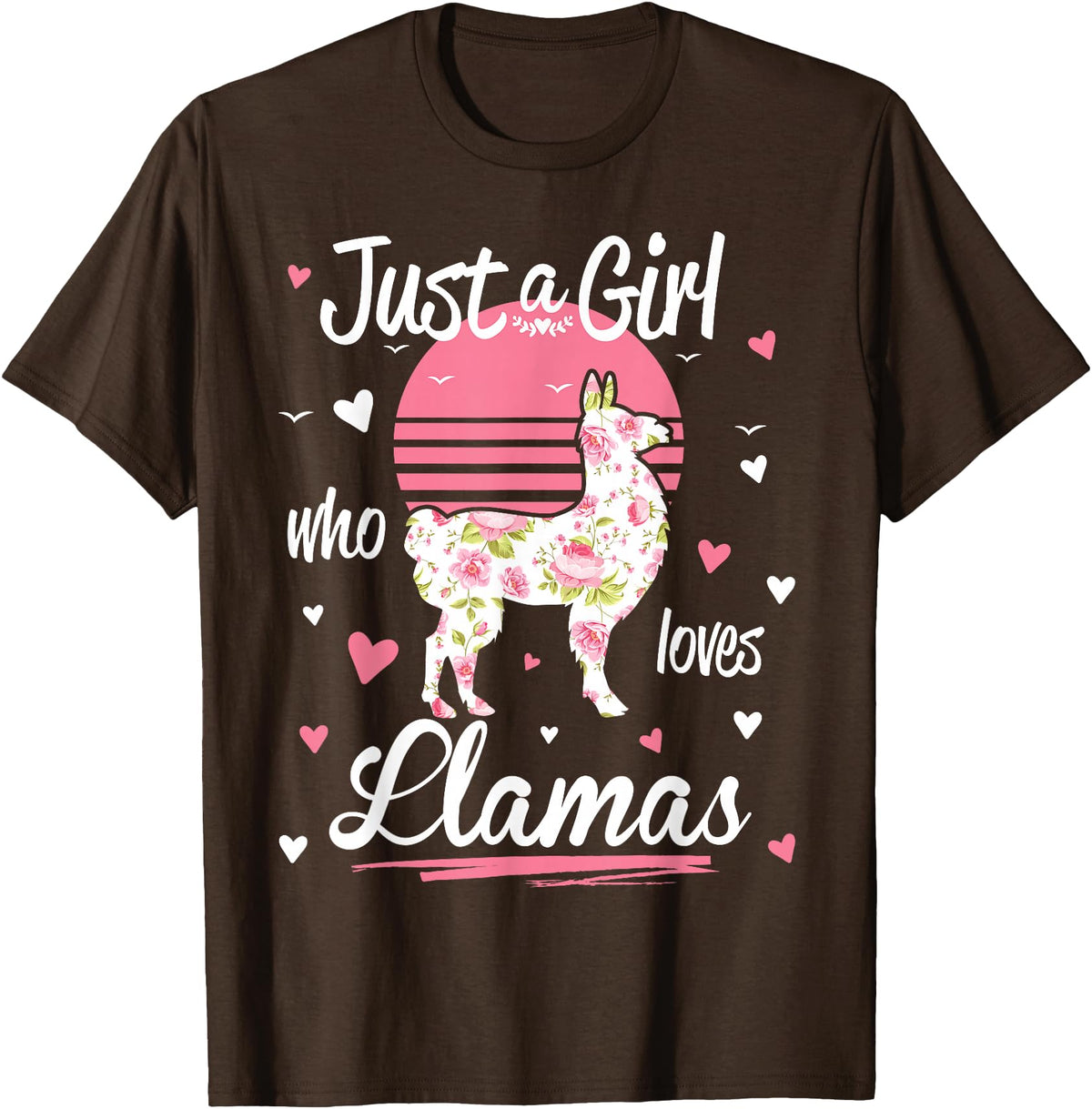 Pack A Punch Just A Girl Who Loves Llamas Llama Shirt Vintage T-Shirt - Brown