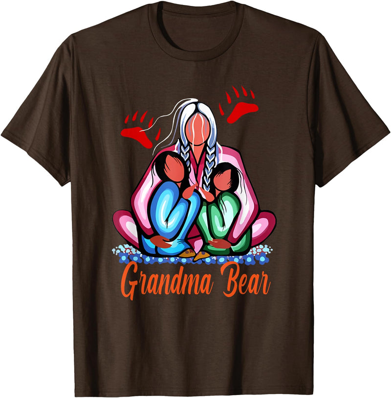 Grandma bear native american Tee Grandma bear native american T-Shirt - Brown