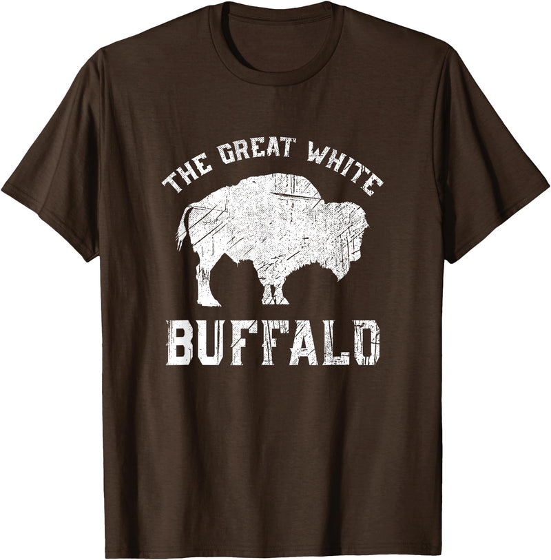 We Are Wildlife The Great White Buffalo T-Shirt Native American Inspired T-Shirt - Brown