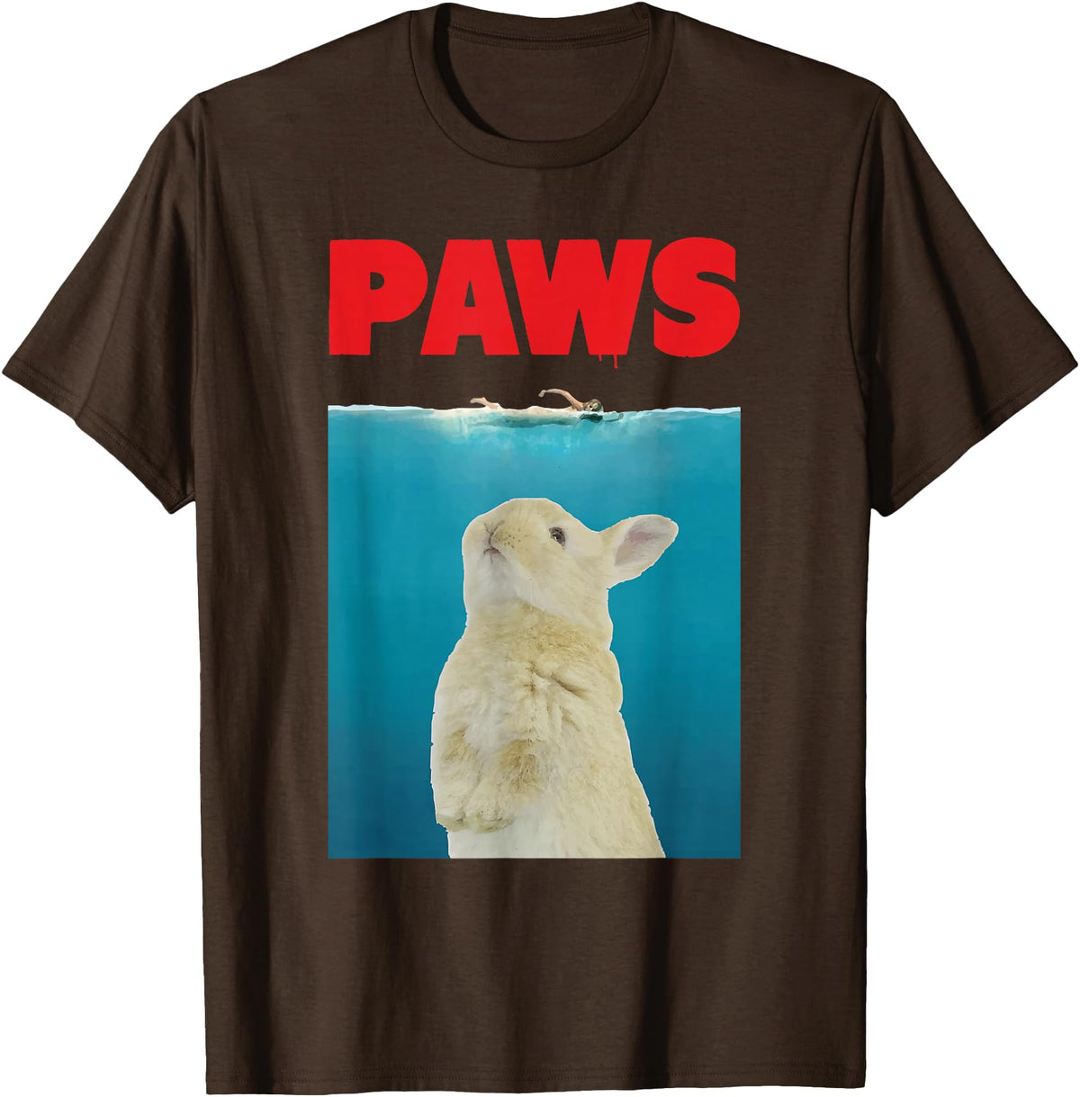 Paws Bunny Funny Parody Rabbit Lover Gifts T-Shirt in Brown