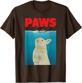 Paws Bunny Funny Parody Rabbit Lover Gifts T-Shirt in Brown