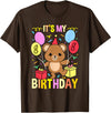 Hiking Lover Design Its My 8th Birthday Teddy Bear T-Shirt - Brown