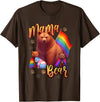 Mom Hugs Proud Mama Mom Bear LGBT Gay Pride LGBTQ Flag T-Shirt - Brown