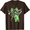 Funny St Patrick’s Day Shamrock Irish Cow Lover Coquette Highland Cow St Patrick’s Day Lucky Irish Cow Lover T-Shirt - Brown