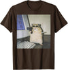 Cyber Hamster Meme Cringe Funny Animal Vintage Graphic Tee T-Shirt - Brown
