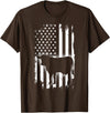 Cows USA American Flag Vintage Cow American Flag Farm Animal Patriotic Farmer T-Shirt for Women Kids Men - Brown