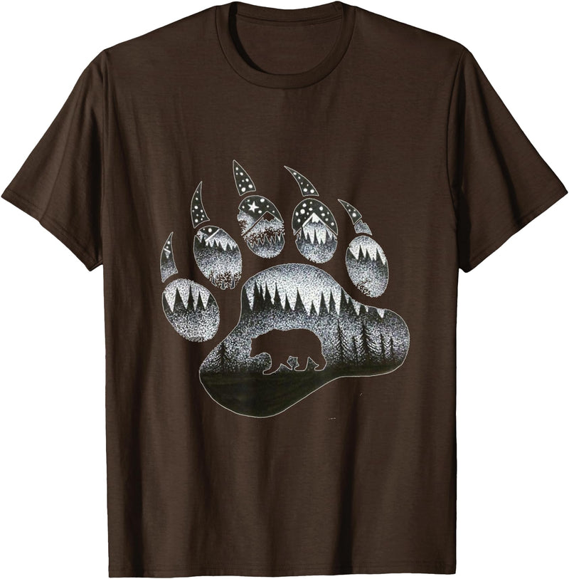 One Nature Designs Touching Ghost of the Spirit Bear Paw T Shirt T-Shirt - Brown