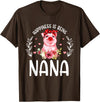 Mother's Day Matching Family Happiness Is Being A Nana Cute Pig T-Shirt - Brown