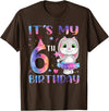 It's My 6th Birthday Bunny Rabbit 6 Years Old Boy Girl T-Shirt in Brown