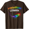 Funny LGBTQ Outfits Co. Funny LGBT Lesbian Love Wingaydium Lesbiosa T-Shirt - Brown