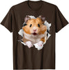 Cute Hamster Design for Men Women Kids Animal Hamster Lovers T-Shirt - Brown
