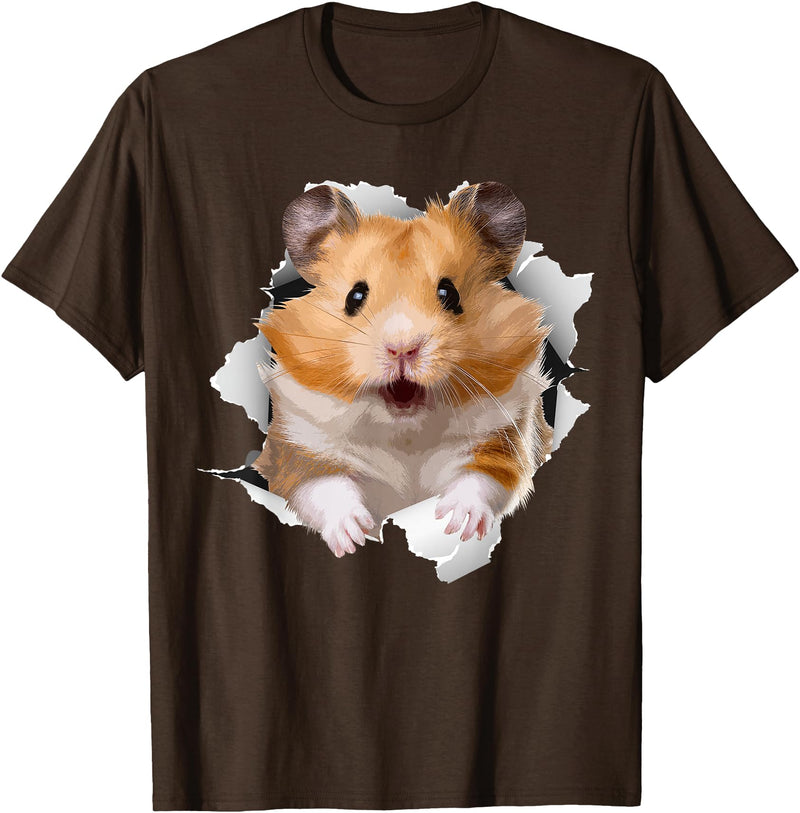 Cute Hamster Design for Men Women Kids Animal Hamster Lovers T-Shirt - Brown