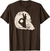 Rabbit Hand Shadow Puppet Bunny Animal Shadow T-Shirt in Brown