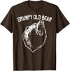 Miftees Grumpy Old Man Club Grumpy Old Bear T-Shirt - Brown
