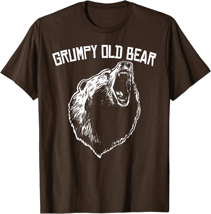 Miftees Grumpy Old Man Club Grumpy Old Bear T-Shirt - Brown