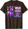 Llama Pinata Birthday Family Bday Party Decoration Llama Pinata Video Game Funny Gamer Bruh Its My Birthday T-Shirt - Brown