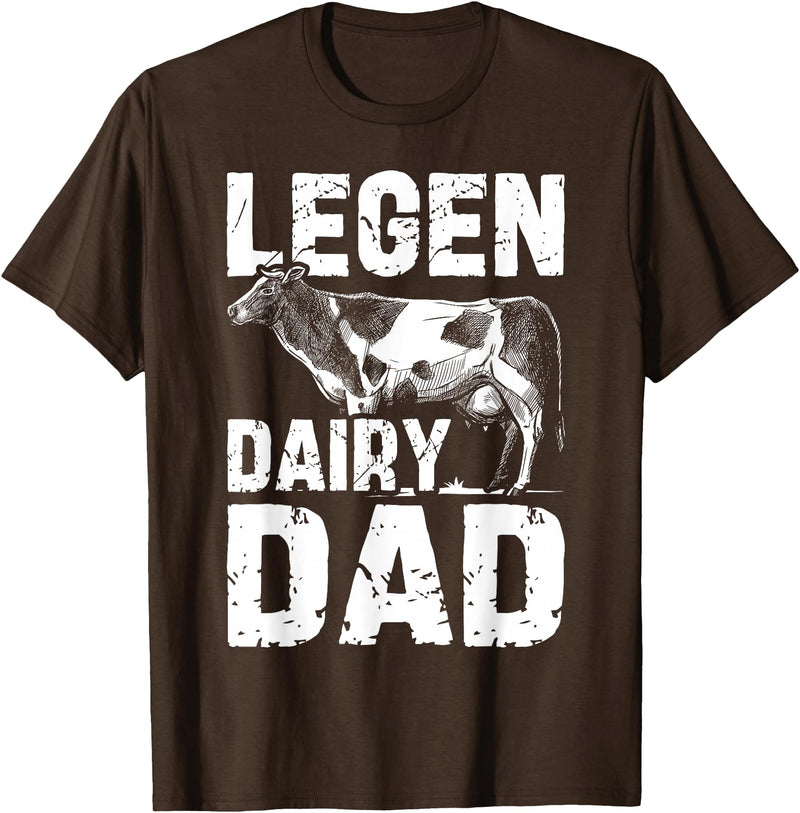 Cow Lover Gift Co. Legen Dairy Dad Cow Farmer Father's Day for Men T-Shirt - Brown
