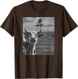 When Pigs Fly Pig Lover Designs Apparel Gifts Cow Selfie With Flying Pigs Fly Funny Gift for Men Women Kid T-Shirt - Brown