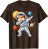 Hamster Astronaut Dabbing Funny Space Animal for Kids T-Shirt - Brown