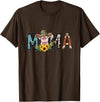 Pig Mama Pig Mom Sunflower Country Farm Life Cowhide T-Shirt - Brown