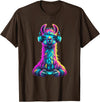 Llama Gamer Lovers Animal Men Women Kids Llama Gaming Animal Video Games Funny Llama T-Shirt - Brown