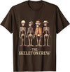 KDR Apparel Funny Men's Halloween Skeleton Crew T-Shirt - Brown
