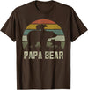 Bear Cubs Family Matching Gifts & Shirts Clothing Funny Papa Bear Shirts, Cub 2 Kids Fathers Day Grandpa T-Shirt - Brown