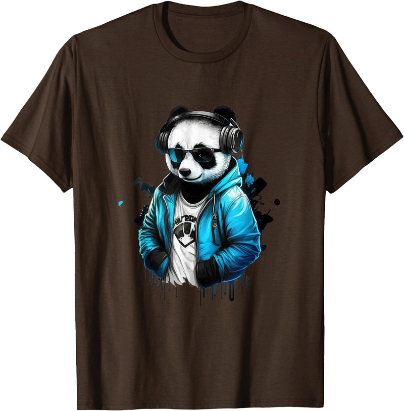 Panda Musik DJ Controller Gaming Panda Panda Music DJ Controller Gaming Panda T-Shirt - Brown