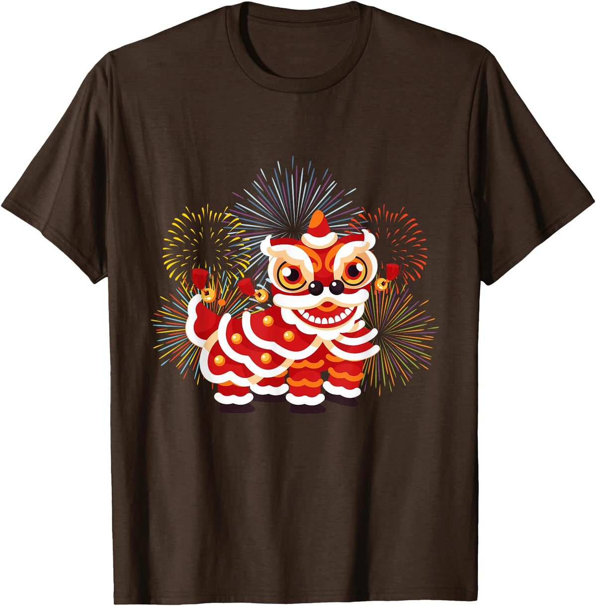 Happy Chinese New Year 2025 Lion Dance Chinese New Year Lunar New Year T-Shirt - Brown
