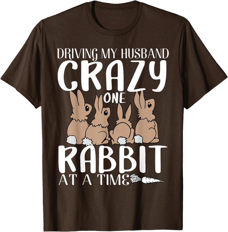 Funny Rabbits Gift Crazy Rabbit Lovers One Rabbit T-Shirt in Brown