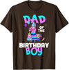 Llama Boys Kids Lovers Dad Fathers Creations Llama Birthday T-Shirt; Birthday Boy Shirt for Dad Father T-Shirt - Brown