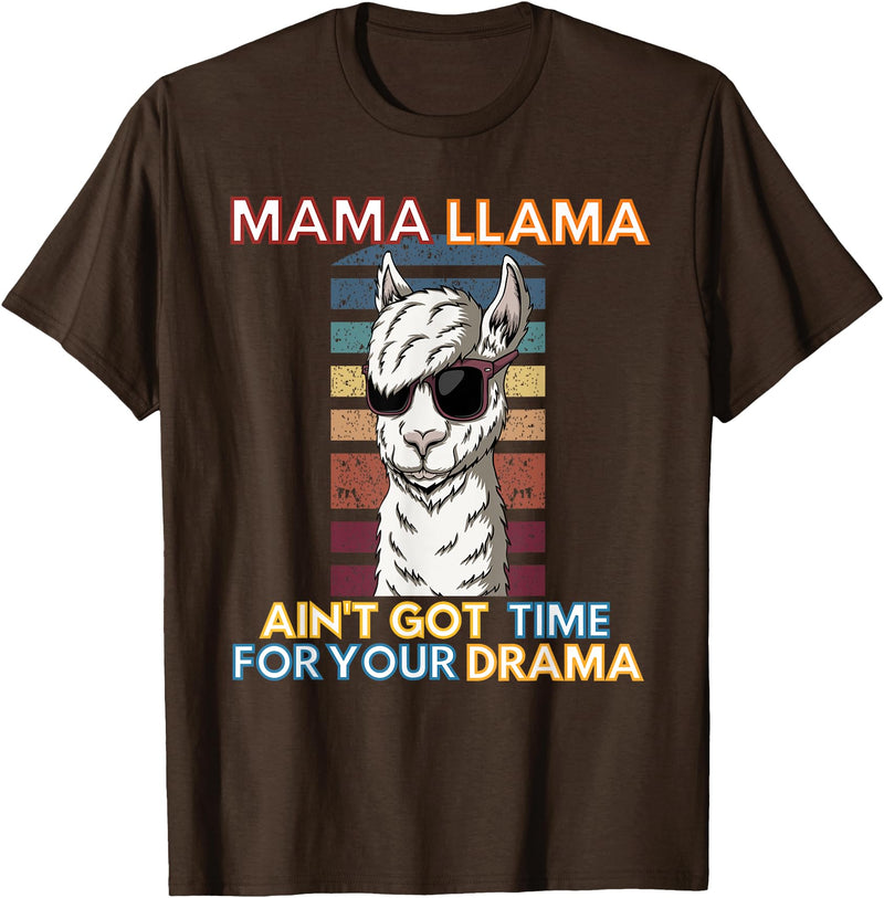 Mama Llama Designs Mama Llama Mom Funny Saying Cute Design For Men Women Kids T-Shirt - Brown