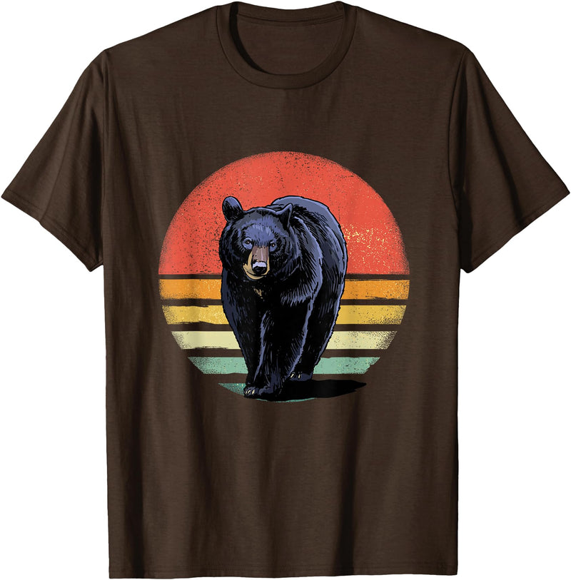 Wowsome! Retro Vintage Black Bear T-Shirt - Brown