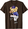 BERSLL Cute Teddy Bear Baseball Jug Sweatshirt T-Shirt - Brown